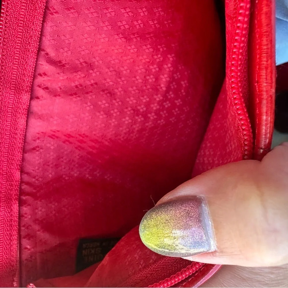 Summer Boho Red Genuine Eel Skin Leather Zipper Cluth - Picture 6 of 13